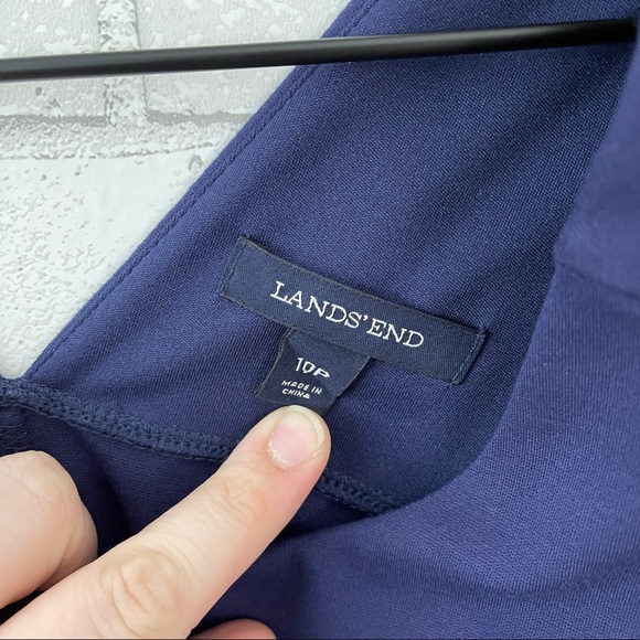 LANDS’ END Navy Blue Ponte Knit Fit & Flare Dress - Picture 9 of 11